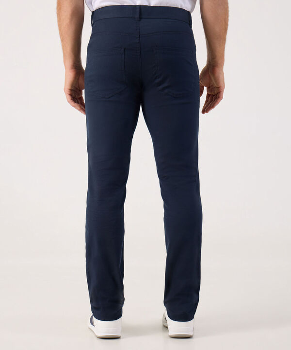 Pantal&oacute;n 5 Bolsillos Unicolor Con Silueta Slim Fit, C&iacute;trico Marinero